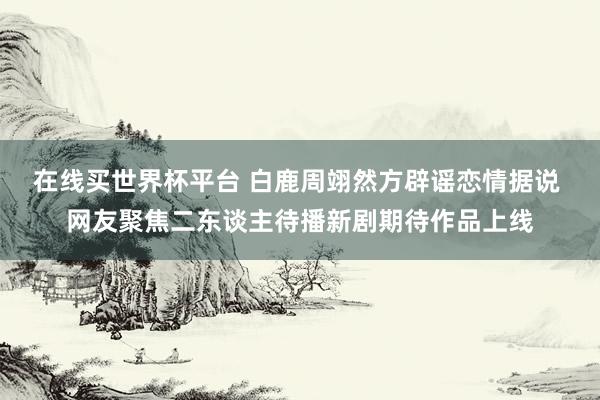在线买世界杯平台 白鹿周翊然方辟谣恋情据说 网友聚焦二东谈主待播新剧期待作品上线