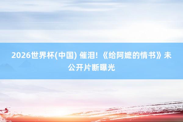 2026世界杯(中国) 催泪! 《给阿嬷的情书》未公开片断曝光