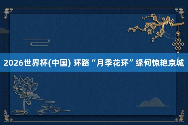 2026世界杯(中国) 环路“月季花环”缘何惊艳京城