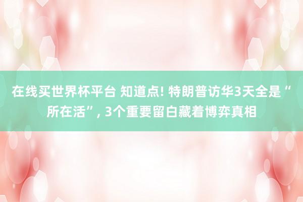在线买世界杯平台 知道点! 特朗普访华3天全是“所在活”， 3个重要留白藏着博弈真相