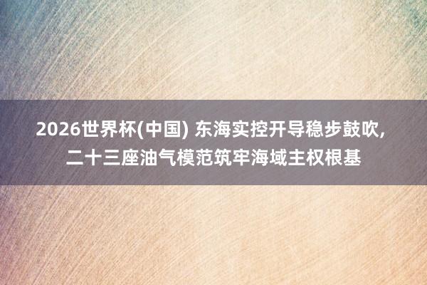 2026世界杯(中国) 东海实控开导稳步鼓吹， 二十三座油气模范筑牢海域主权根基