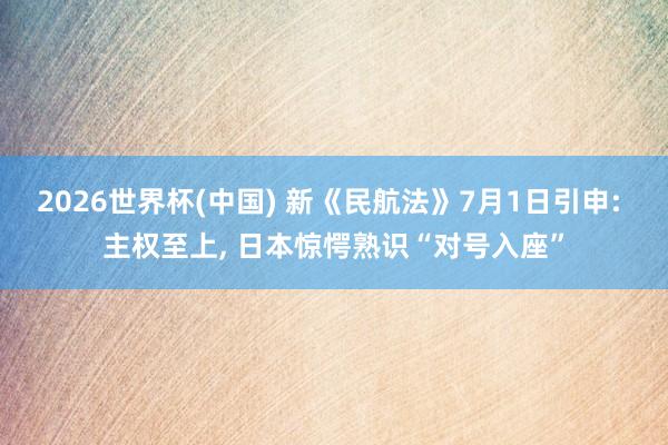 2026世界杯(中国) 新《民航法》7月1日引申: 主权至上， 日本惊愕熟识“对号入座”