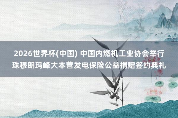 2026世界杯(中国) 中国内燃机工业协会举行珠穆朗玛峰大本营发电保险公益捐赠签约典礼