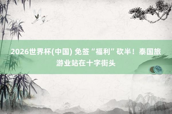 2026世界杯(中国) 免签“福利”砍半！泰国旅游业站在十字街头