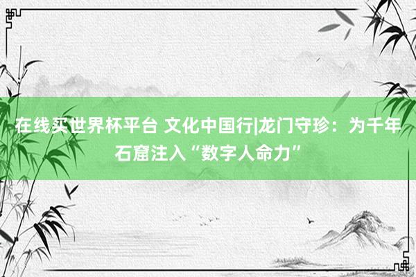 在线买世界杯平台 文化中国行|龙门守珍：为千年石窟注入“数字人命力”