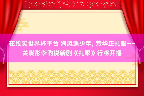 在线买世界杯平台 海风遇少年， 芳华正扎眼——关晓彤李昀锐新剧《扎眼》行将开播
