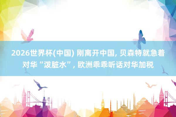 2026世界杯(中国) 刚离开中国， 贝森特就急着对华“泼脏水”， 欧洲乖乖听话对华加税