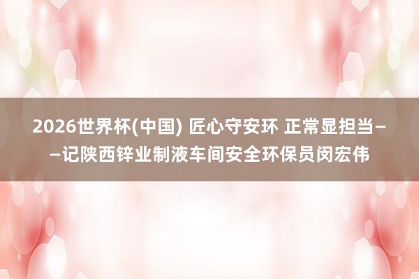 2026世界杯(中国) 匠心守安环 正常显担当——记陕西锌业制液车间安全环保员闵宏伟
