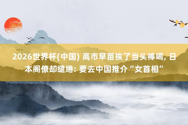 2026世界杯(中国) 高市早苗挨了当头棒喝， 日本阁僚却缱绻: 要去中国推介“女首相”