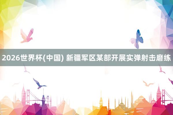 2026世界杯(中国) 新疆军区某部开展实弹射击磨练
