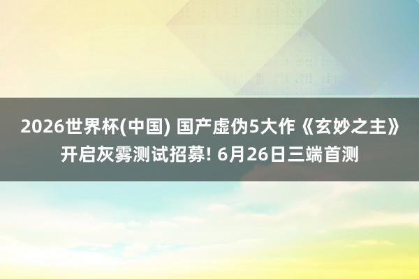 2026世界杯(中国) 国产虚伪5大作《玄妙之主》开启灰雾测试招募! 6月26日三端首测