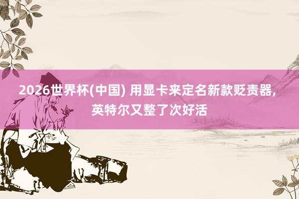 2026世界杯(中国) 用显卡来定名新款贬责器， 英特尔又整了次好活