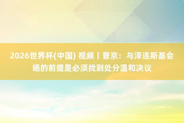 2026世界杯(中国) 视频丨普京：与泽连斯基会晤的前提是必须找到处分温和决议
