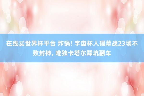 在线买世界杯平台 炸锅! 宇宙杯人揭幕战23场不败封神, 唯独卡塔尔踩坑翻车