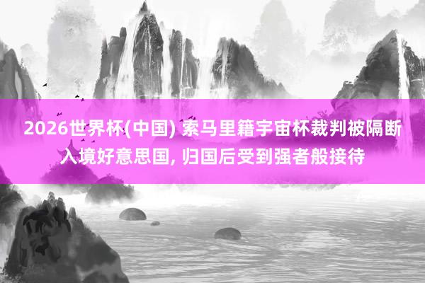 2026世界杯(中国) 索马里籍宇宙杯裁判被隔断入境好意思国， 归国后受到强者般接待